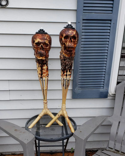 💀Handmade Skull Tiki Torch