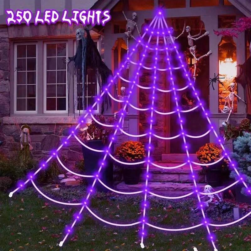 Halloween Decor Spider Web Design Hanging Light (5M-250 LED lights)