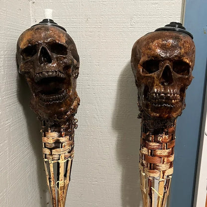 💀Handmade Skull Tiki Torch