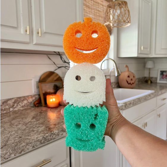 Halloween Non Scratch Multi-Use Scrubbing Cleaning Sponges (👻Set of 3 pcs 👻)