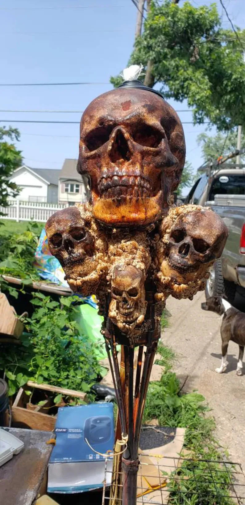 💀Handmade Skull Tiki Torch