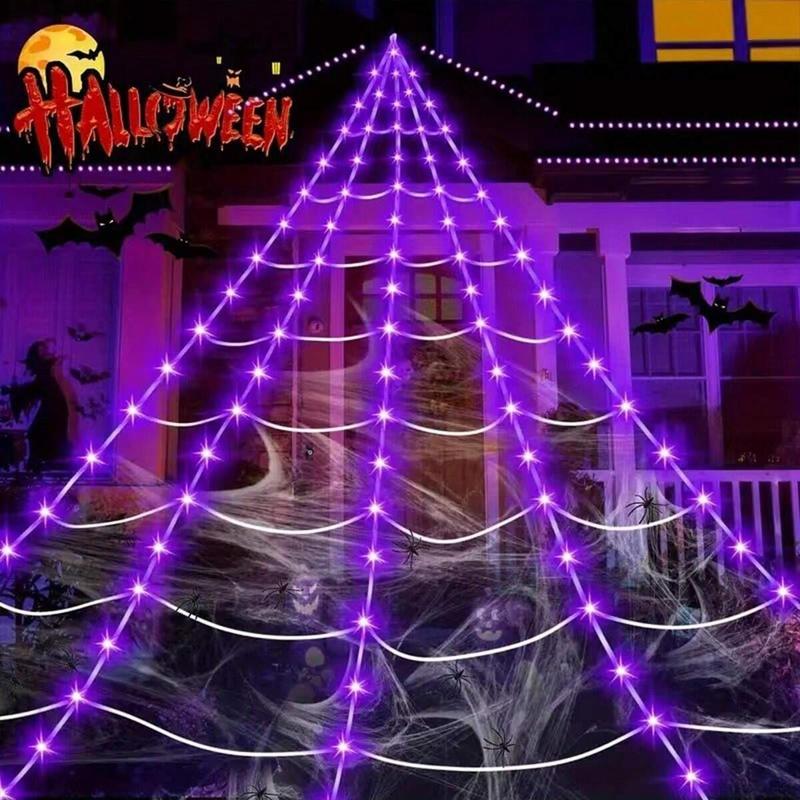 Halloween Decor Spider Web Design Hanging Light (5M-250 LED lights)