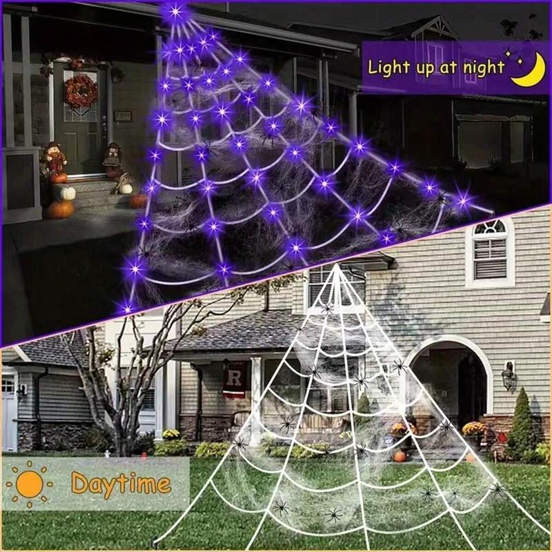 Halloween Decor Spider Web Design Hanging Light (5M-250 LED lights)