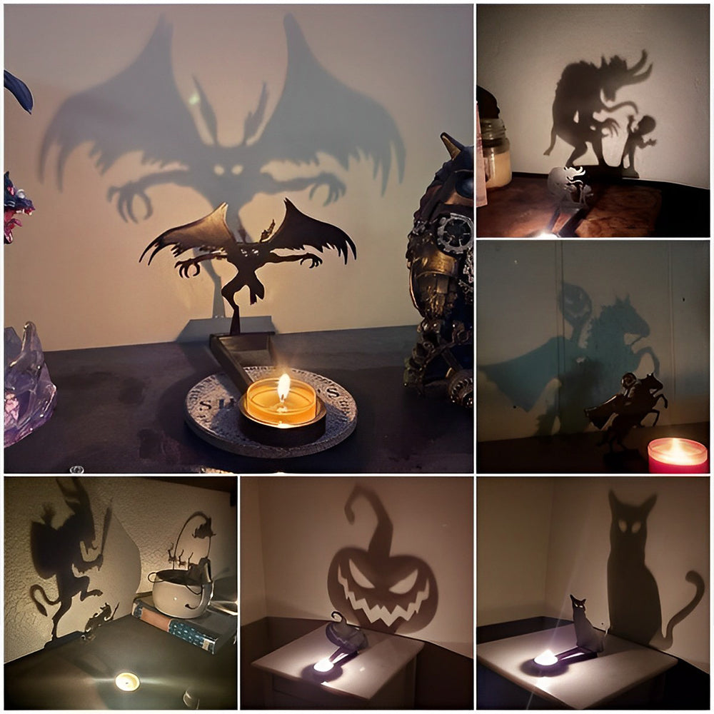 Halloween Shadow Candle Holder, Perfect for Holiday Parties