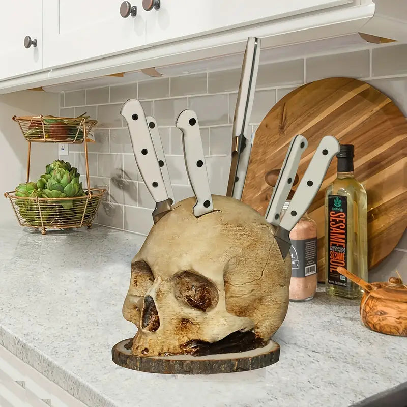 Gothic Skull Knife Holder