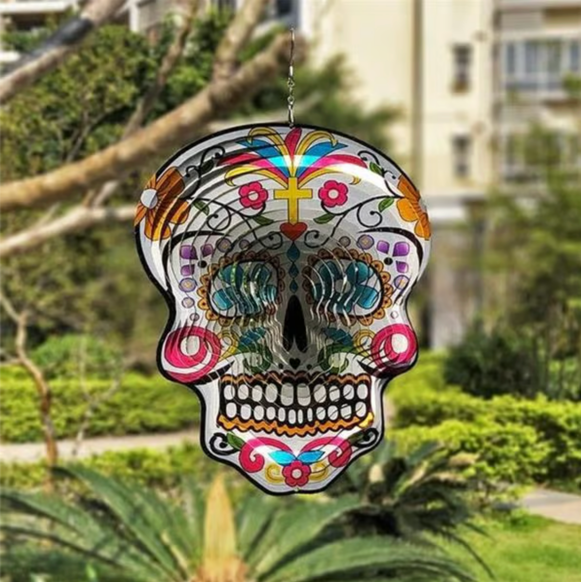 Sugar Skull Wind Spinner