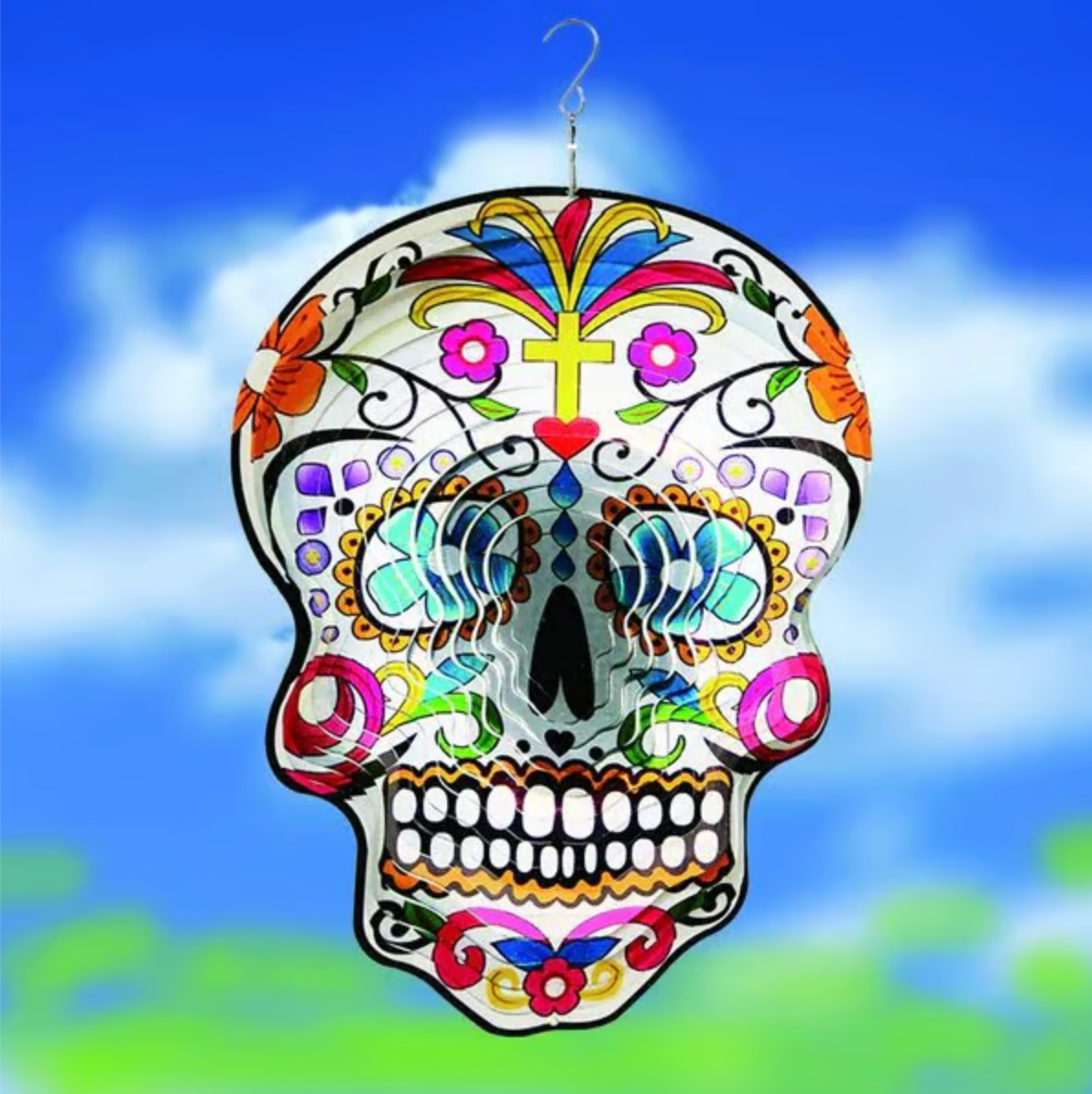 Sugar Skull Wind Spinner