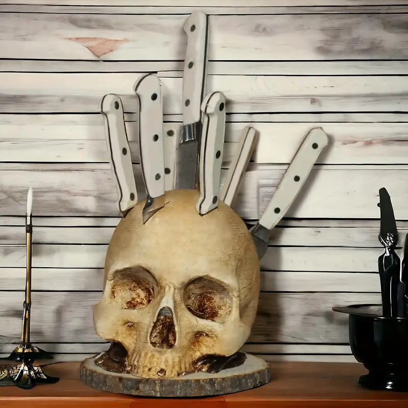 Gothic Skull Knife Holder