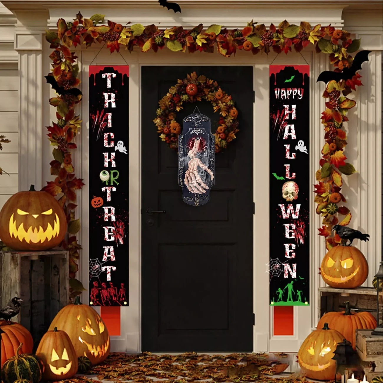 🔥Last Day Promotion 50% OFF-Halloween Decorated Hand Bone Doorbell With Spooky Sounds