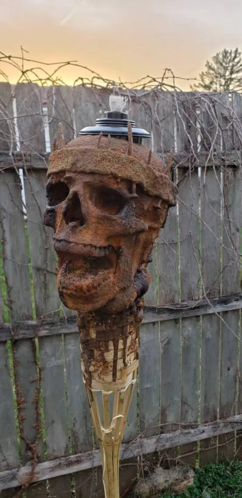 💀Handmade Skull Tiki Torch