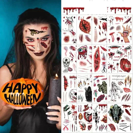 Halloween prank makeup temporary tattoo